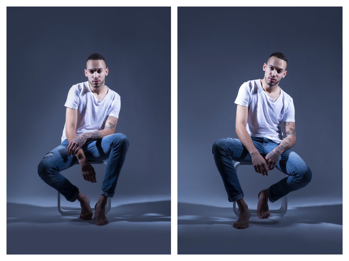 Professionelle Portraitfotografie im Fotostudio auf weißem Hintergrund